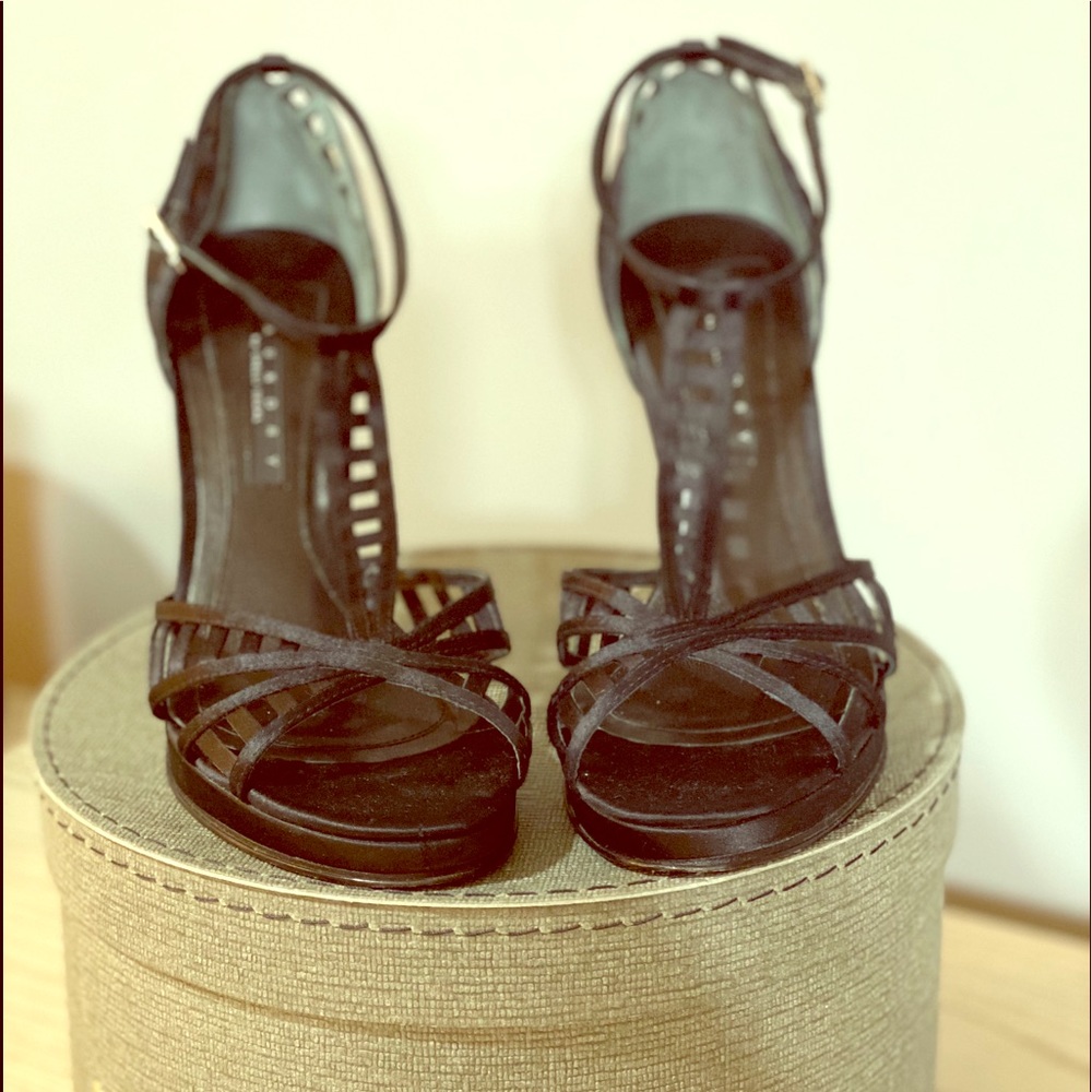 Special occasion, satin dress sandals.